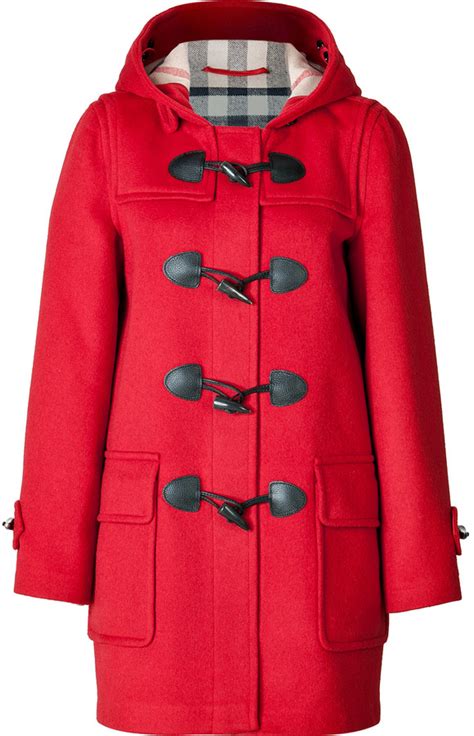 burberry brit duffle coat red|burberry men's coat outlet.